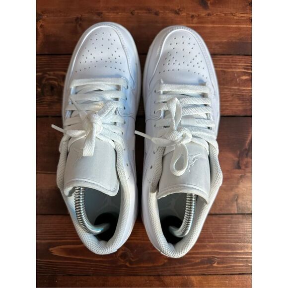 Air Jordan 1 Low Men's Size 8 White/White 553558-136 - Picture 6 of 13